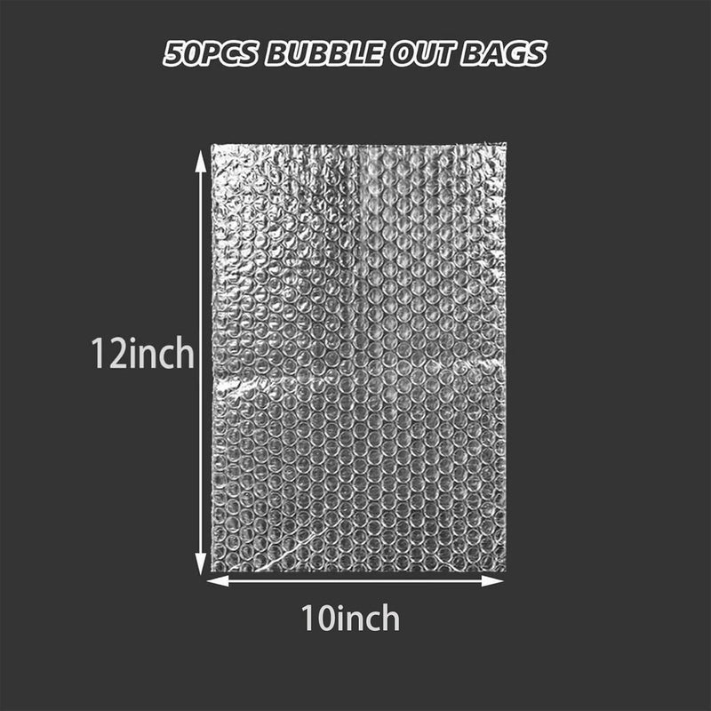 XHMAXE 50Pcs Bubble Pouche Wrap, 10”x12” Bubble Bags for Shopping, Double Wall Bubble Cushioning Wrap Bags for Mailing Packing, Moving and Storage Fragile China Dishes Electronic Item - Image 2